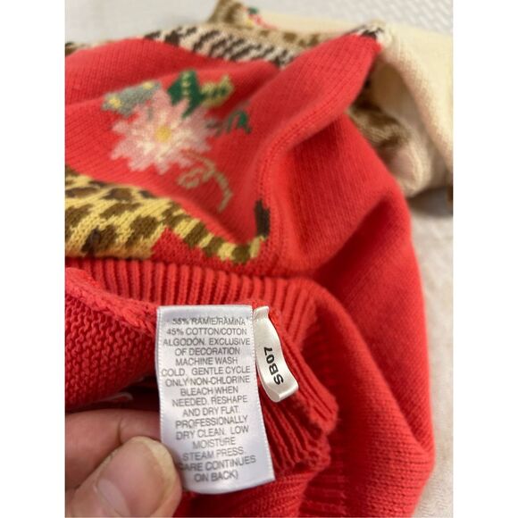 Susan Bristol Pink Animal Print sweater small button Cardigan rn#43189 Hong Kong - Picture 9 of 9